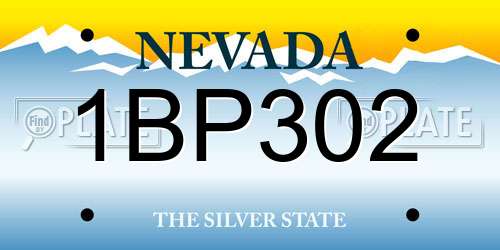 1BP302 Nevada License Plate