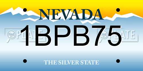 1BPB75 Nevada License Plate