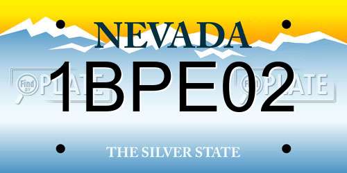1BPE02 Nevada License Plate