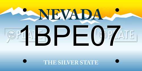 1BPE07 Nevada License Plate