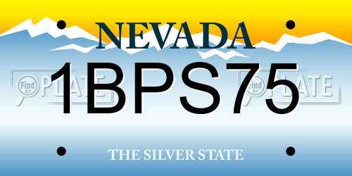 1BPS75 Nevada License Plate
