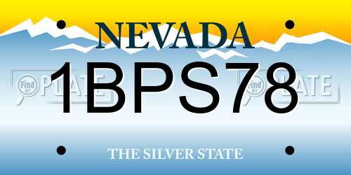 1BPS78 Nevada License Plate