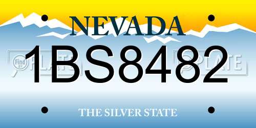 1BS8482 Nevada License Plate