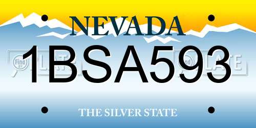 1BSA593 Nevada License Plate