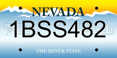 1BSS482 Nevada License Plate