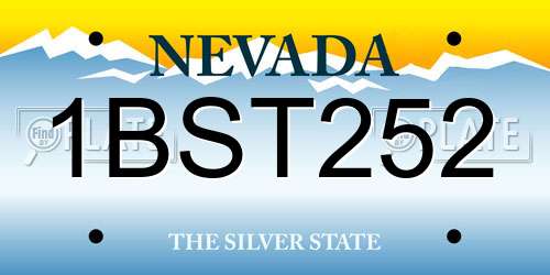 1BST252 Nevada License Plate