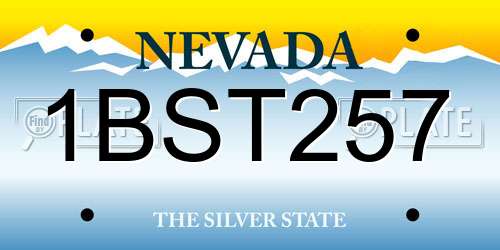 1BST257 Nevada License Plate