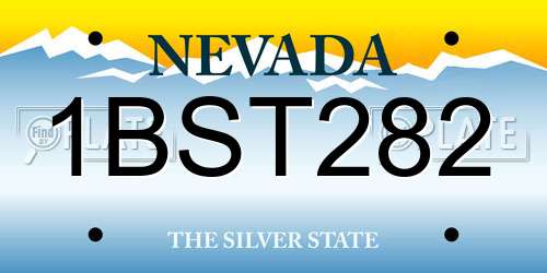1BST282 Nevada License Plate