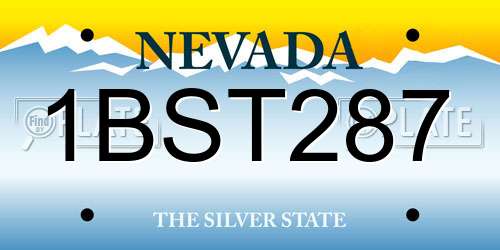 1BST287 Nevada License Plate
