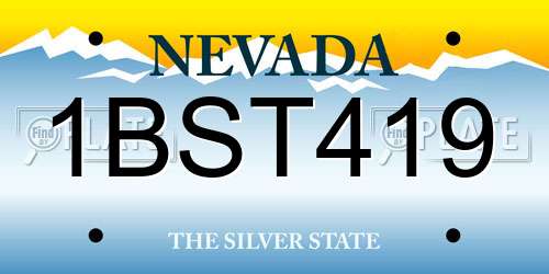 1BST419 Nevada License Plate