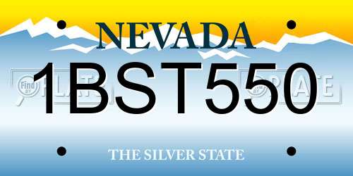 1BST550 Nevada License Plate