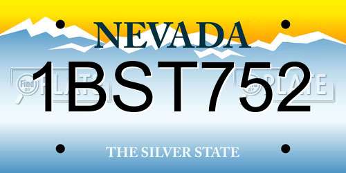 1BST752 Nevada License Plate