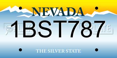 1BST787 Nevada License Plate