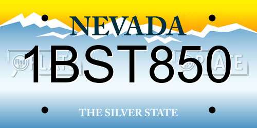 1BST850 Nevada License Plate