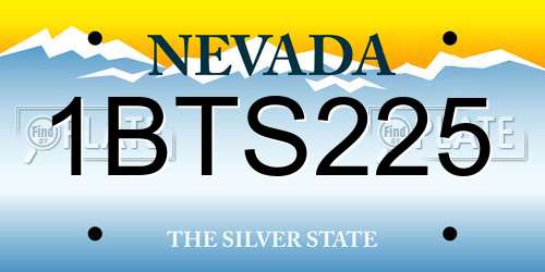 1BTS225 Nevada License Plate