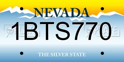 1BTS770 Nevada License Plate