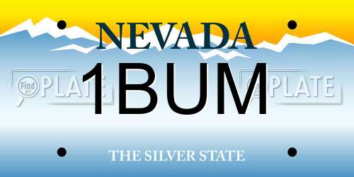 1BUM Nevada License Plate