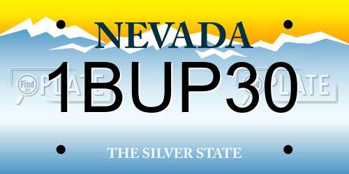1BUP30 Nevada License Plate