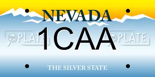1CAA Nevada License Plate
