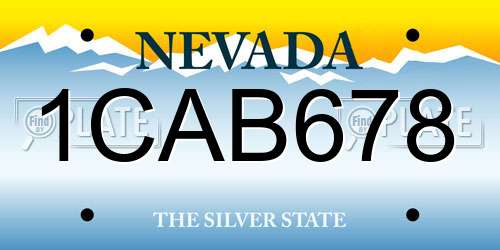1CAB678 Nevada License Plate