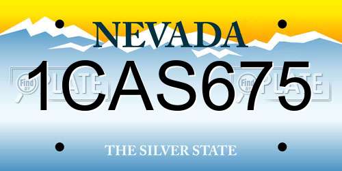 1CAS675 Nevada License Plate