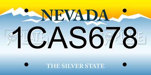1CAS678 Nevada License Plate