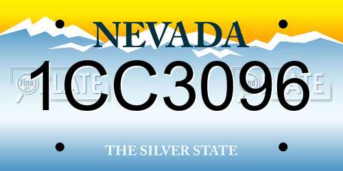 1CC3096 Nevada License Plate