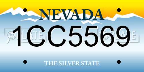 1CC5569 Nevada License Plate