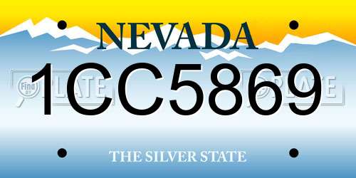 1CC5869 Nevada License Plate