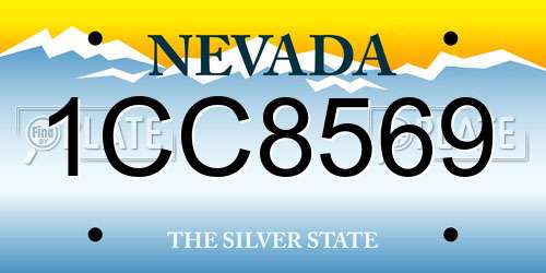 1CC8569 Nevada License Plate