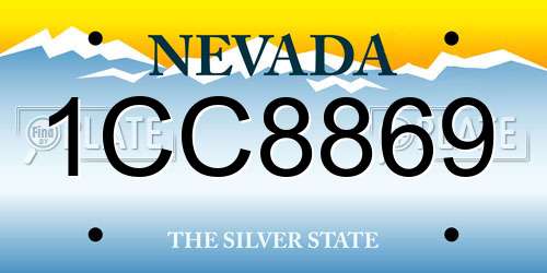 1CC8869 Nevada License Plate
