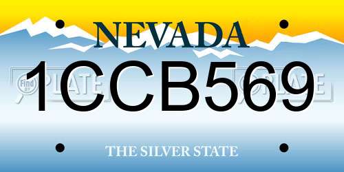 1CCB569 Nevada License Plate