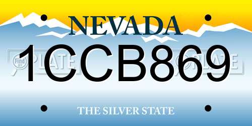 1CCB869 Nevada License Plate