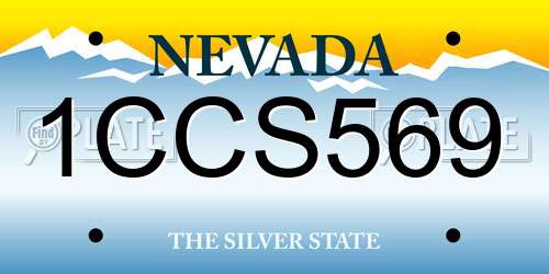 1CCS569 Nevada License Plate