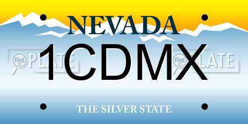 1CDMX Nevada License Plate
