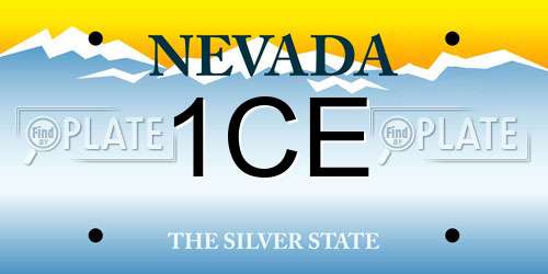 1CE Nevada License Plate