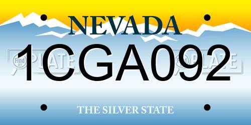 1CGA092 Nevada License Plate