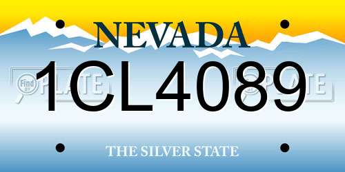 1CL4089 Nevada License Plate