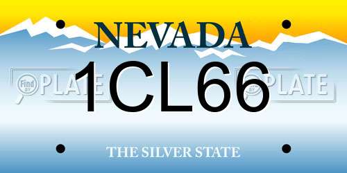 1CL66 Nevada License Plate
