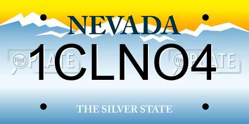 1CLNO4 Nevada License Plate