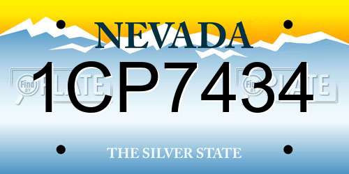1CP7434 Nevada License Plate