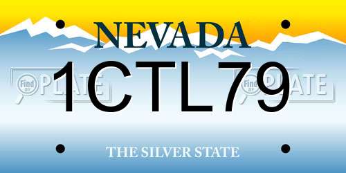 1CTL79 Nevada License Plate