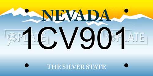 1CV901 Nevada License Plate