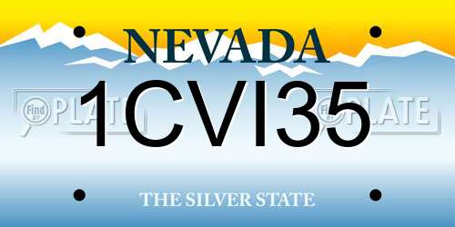 1CVI35 Nevada License Plate