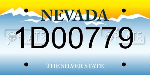 1D00779 Nevada License Plate