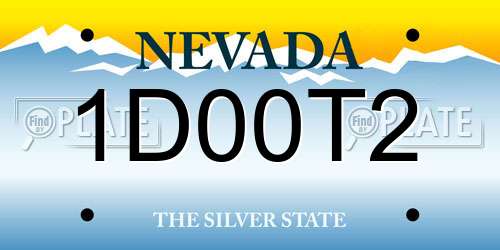1D00T2 Nevada License Plate