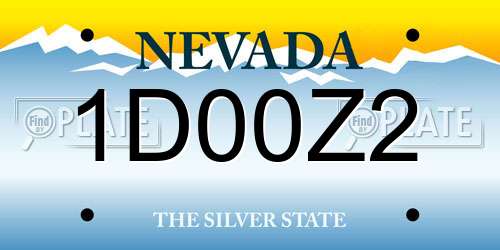 1D00Z2 Nevada License Plate