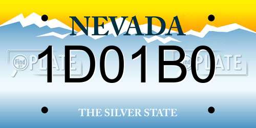 1D01B0 Nevada License Plate