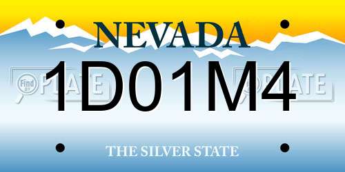 1D01M4 Nevada License Plate