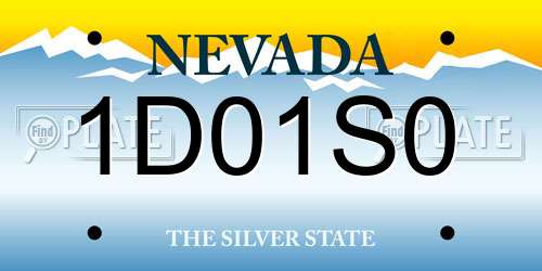 1D01S0 Nevada License Plate